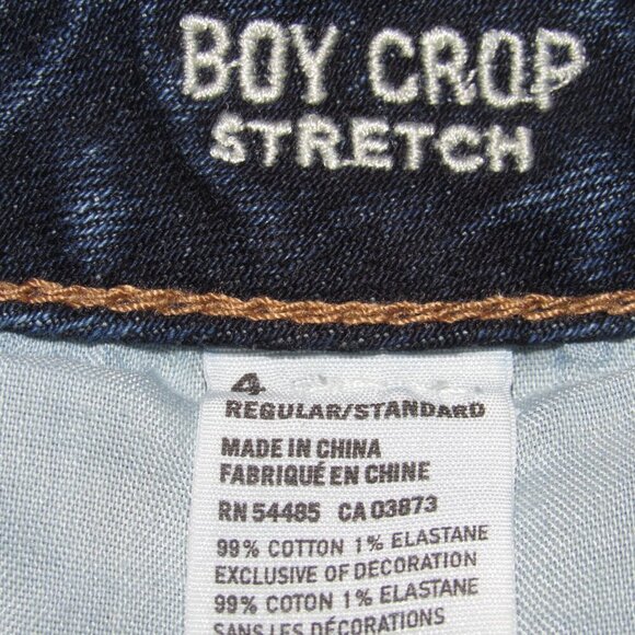 AMERICAN EAGLE OUTFITTERS Boy Crop Stretch Medium Wash Jeans Size 4 - Picture 6 of 7